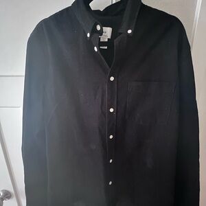 H&M Classic Corduroy Black Button Down Shirt